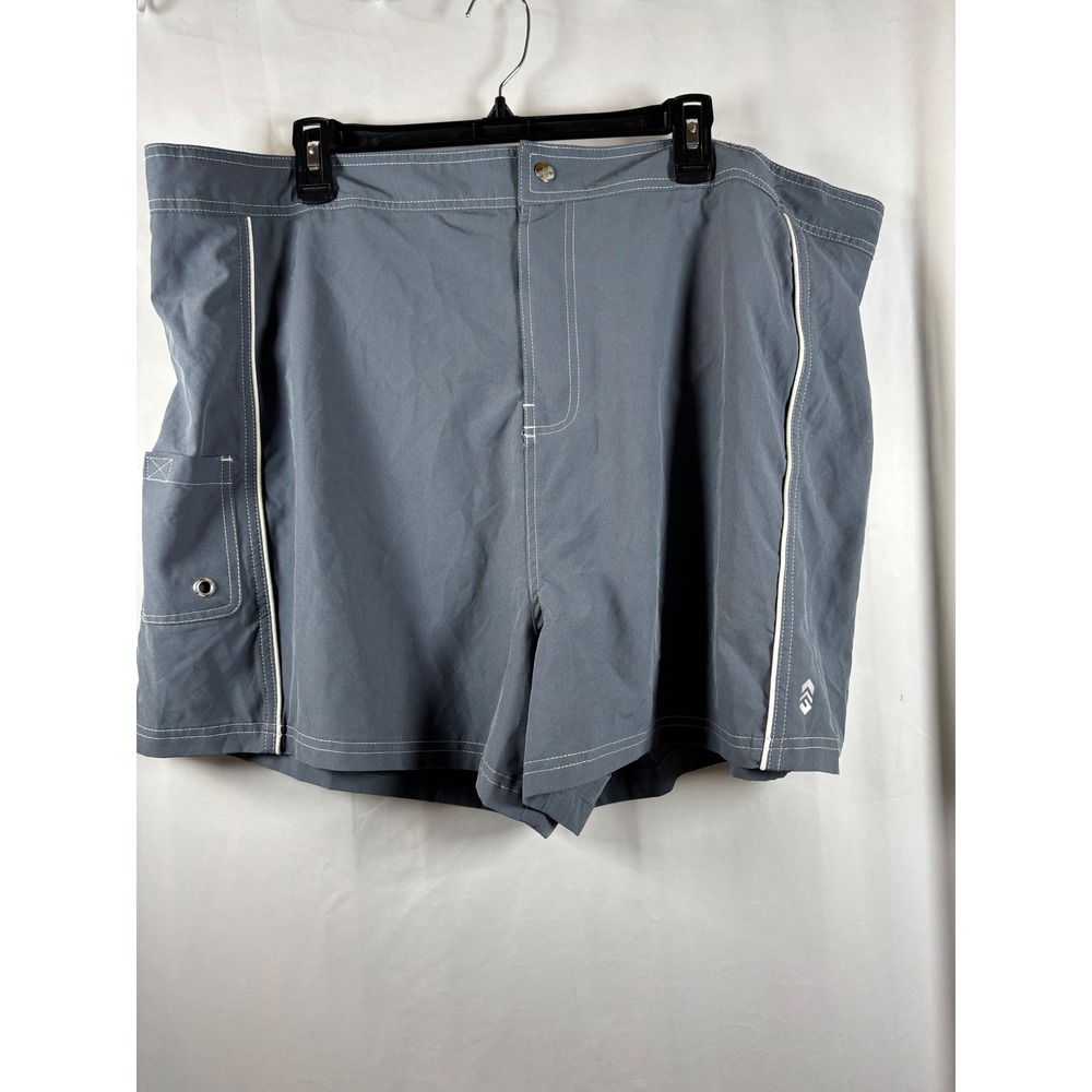 Free Country Gray Board Shorts Womens 2X 20W/22W Swim Trunks Cargo Pocket Stitch